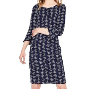 Boden Newlyn Climbing Ivy Dress Navy Blue Size 8L